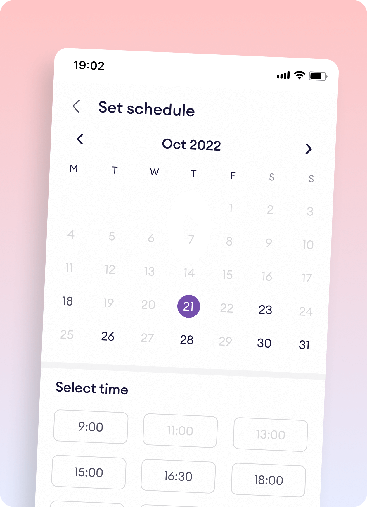 Choose schedule 