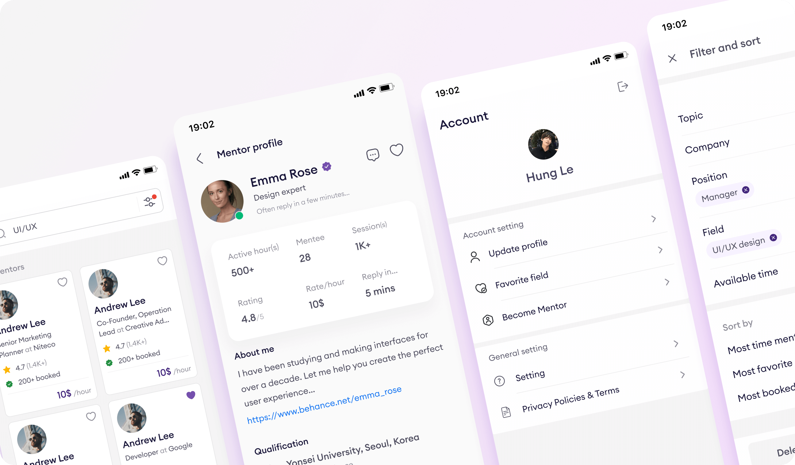 Mentor booking app