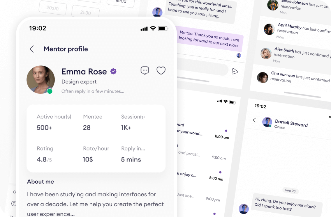 mentee mentor booking app